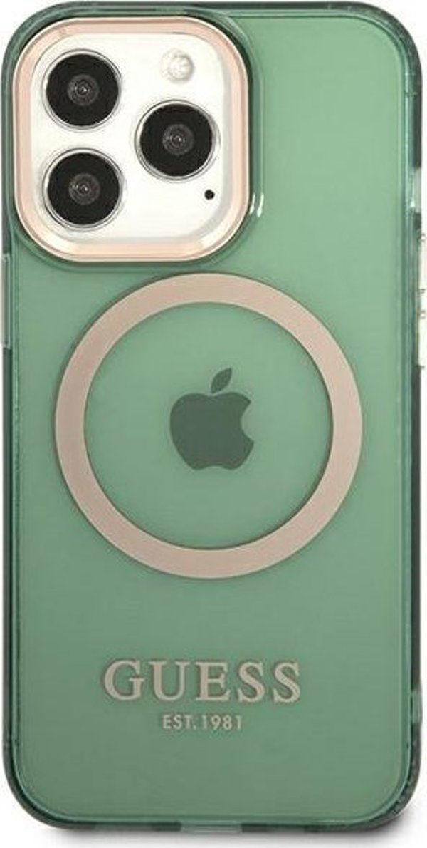 Guess Guess GUHMP13LHTCMA iPhone 13 Pro / 13 6,1" πράσινη/χακί σκληρή θήκη Χρυσό Περίγραμμα Ημιδιαφανές MagSafe NoSize