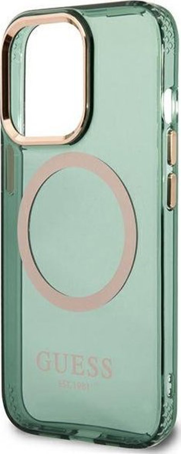 Guess Guess GUHMP13LHTCMA iPhone 13 Pro / 13 6,1" πράσινη/χακί σκληρή θήκη Χρυσό Περίγραμμα Ημιδιαφανές MagSafe NoSize