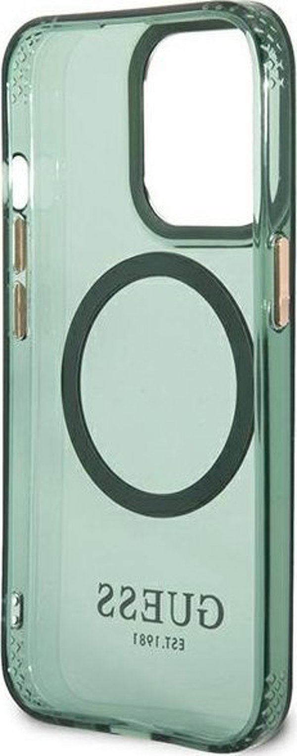 Guess Guess GUHMP13LHTCMA iPhone 13 Pro / 13 6,1" πράσινη/χακί σκληρή θήκη Χρυσό Περίγραμμα Ημιδιαφανές MagSafe NoSize