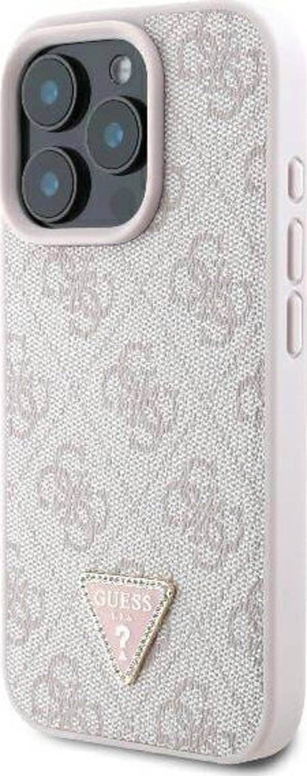 Guess Guess GUHCP16XP4TDPP iPhone 16 Pro Max 6.1" ρόζοβυ/pink hardcase Leather 4G Triangle Strass MagSafe