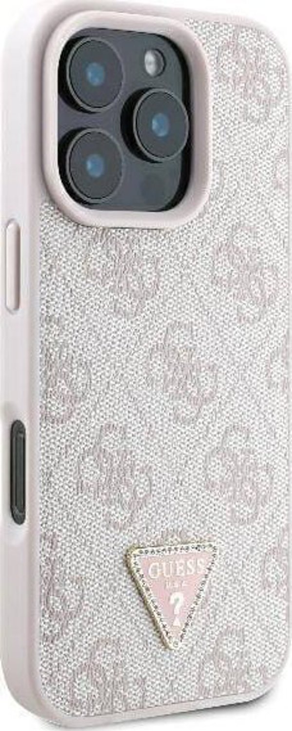 Guess Guess GUHCP16XP4TDPP iPhone 16 Pro Max 6.1" ρόζοβυ/pink hardcase Leather 4G Triangle Strass MagSafe
