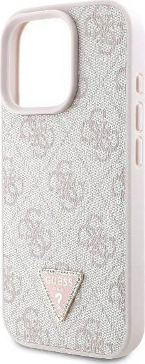 Guess Guess GUHCP16XP4TDPP iPhone 16 Pro Max 6.1" ρόζοβυ/pink hardcase Leather 4G Triangle Strass MagSafe