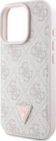 Guess Guess GUHCP16XP4TDPP iPhone 16 Pro Max 6.1" ρόζοβυ/pink hardcase Leather 4G Triangle Strass MagSafe