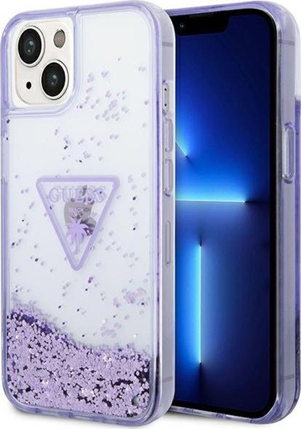 Guess Etui Guess GUHCP14MLFCTPU Apple iPhone 14 Plus μωβ σκληρή θήκη Liquid Glitter Palm Collection