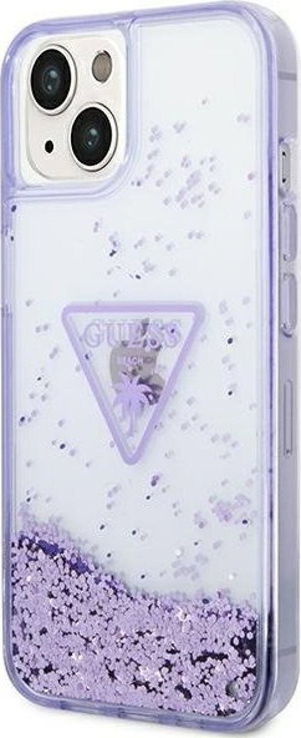 Guess Etui Guess GUHCP14MLFCTPU Apple iPhone 14 Plus μωβ σκληρή θήκη Liquid Glitter Palm Collection