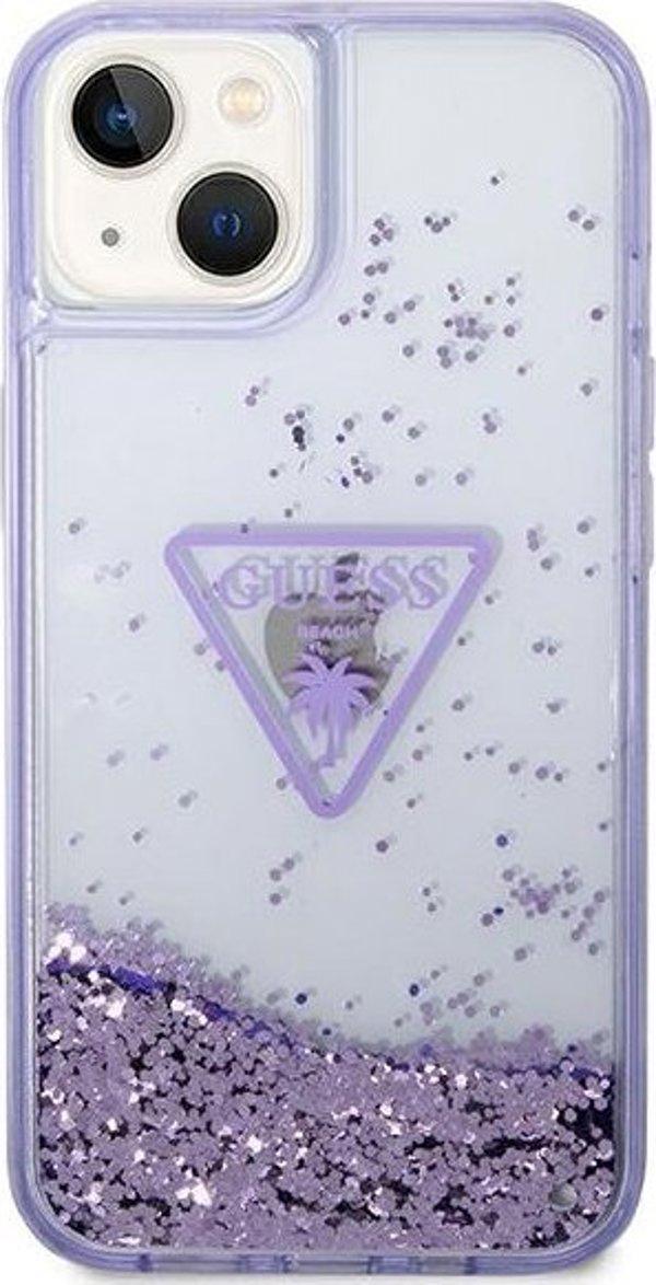 Guess Etui Guess GUHCP14MLFCTPU Apple iPhone 14 Plus μωβ σκληρή θήκη Liquid Glitter Palm Collection