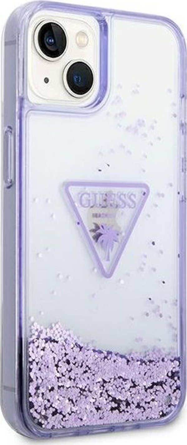 Guess Etui Guess GUHCP14MLFCTPU Apple iPhone 14 Plus μωβ σκληρή θήκη Liquid Glitter Palm Collection