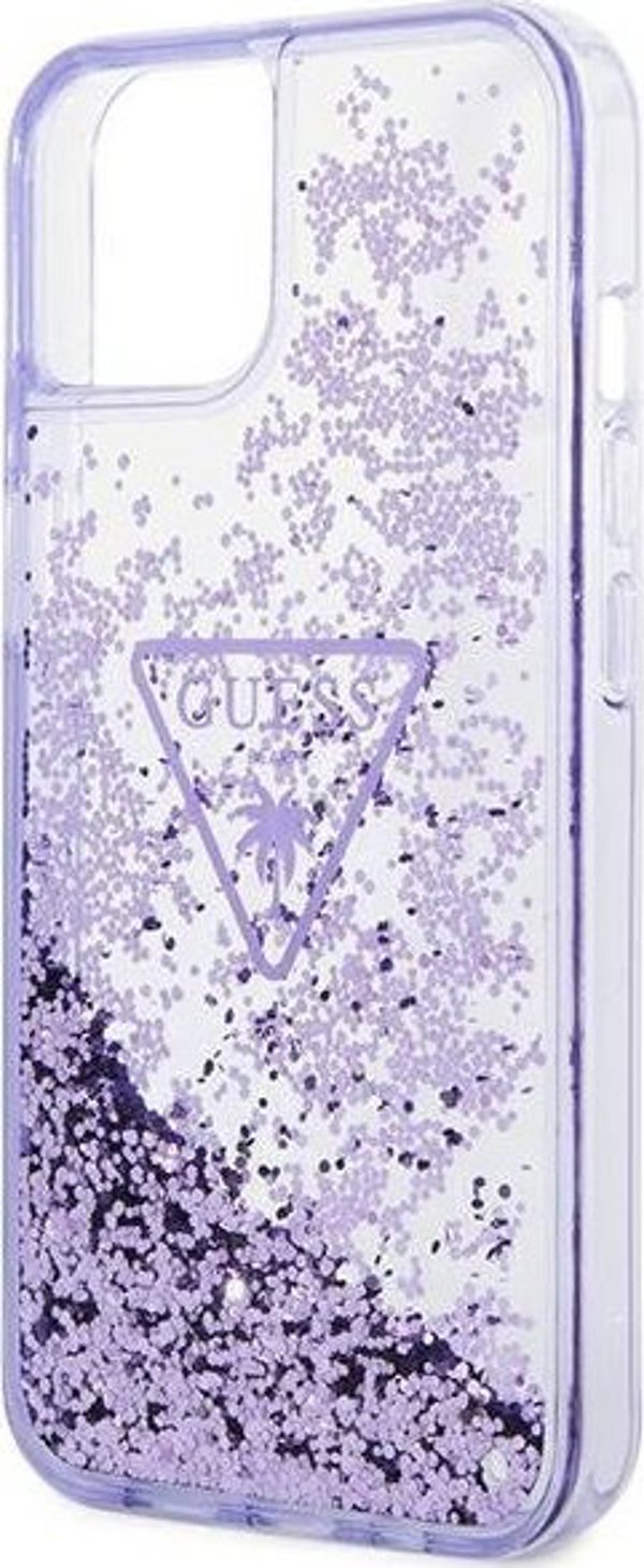 Guess Etui Guess GUHCP14MLFCTPU Apple iPhone 14 Plus μωβ σκληρή θήκη Liquid Glitter Palm Collection