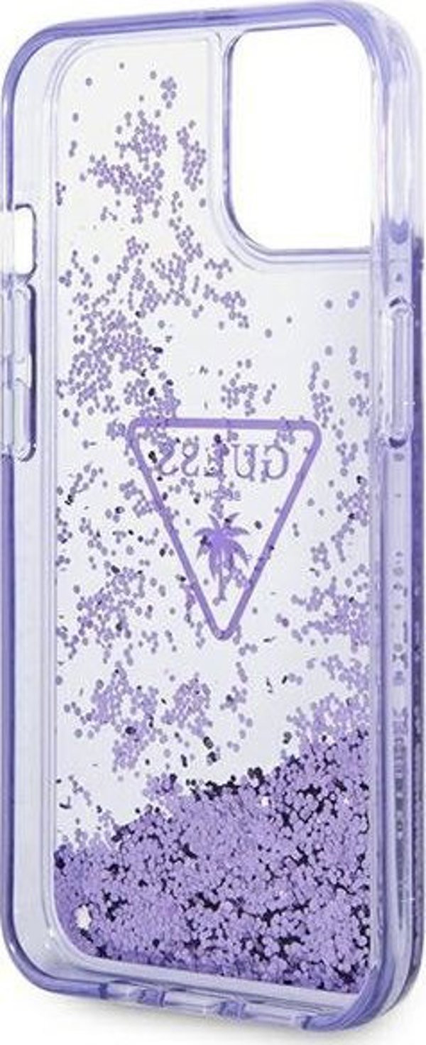 Guess Etui Guess GUHCP14MLFCTPU Apple iPhone 14 Plus μωβ σκληρή θήκη Liquid Glitter Palm Collection