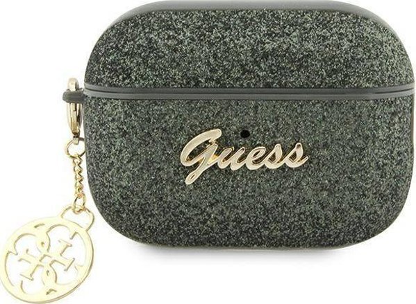 Guess case for AirPods Pro 2 GUAP2GLGSHA khaki PU Glitter Flake 4G 3666339110970