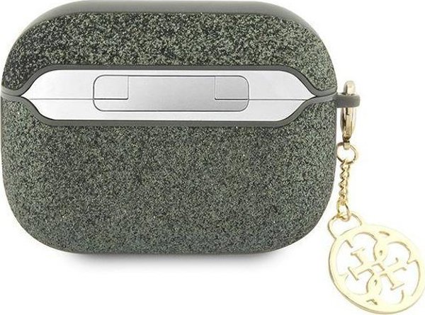 Guess case for AirPods Pro 2 GUAP2GLGSHA khaki PU Glitter Flake 4G 3666339110970