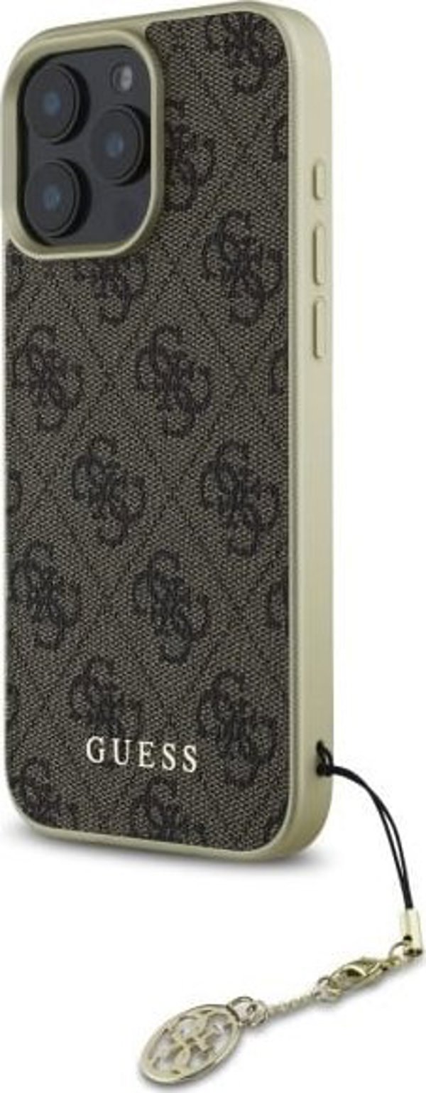 Guess Guess GUHCP16LGF4GBR iPhone 16 Pro 6.3" καφέ σκληρή θήκη 4G Charms Collection