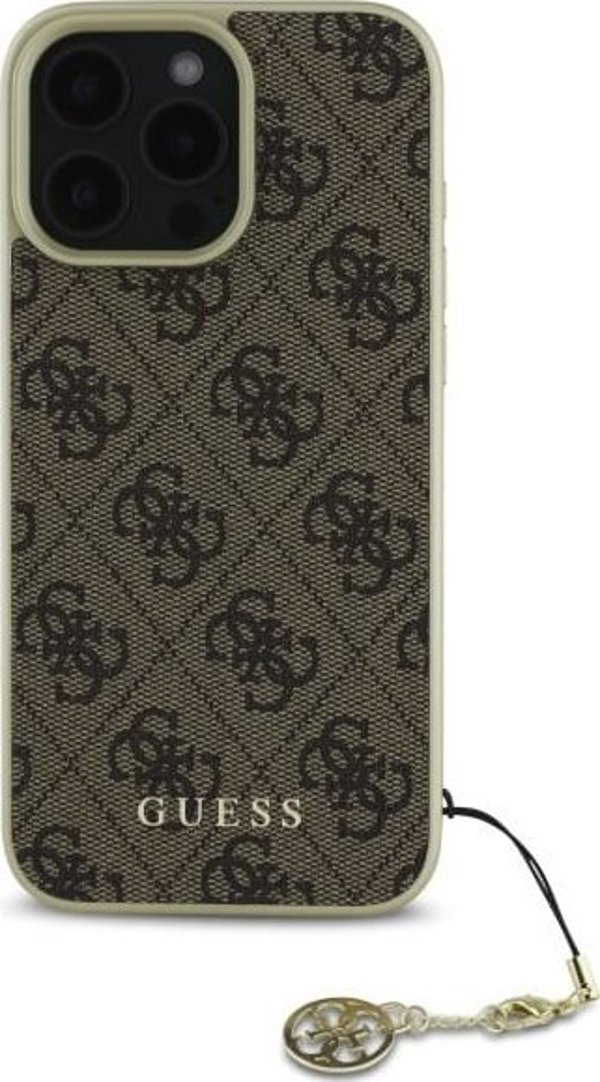 Guess Guess GUHCP16LGF4GBR iPhone 16 Pro 6.3" καφέ σκληρή θήκη 4G Charms Collection