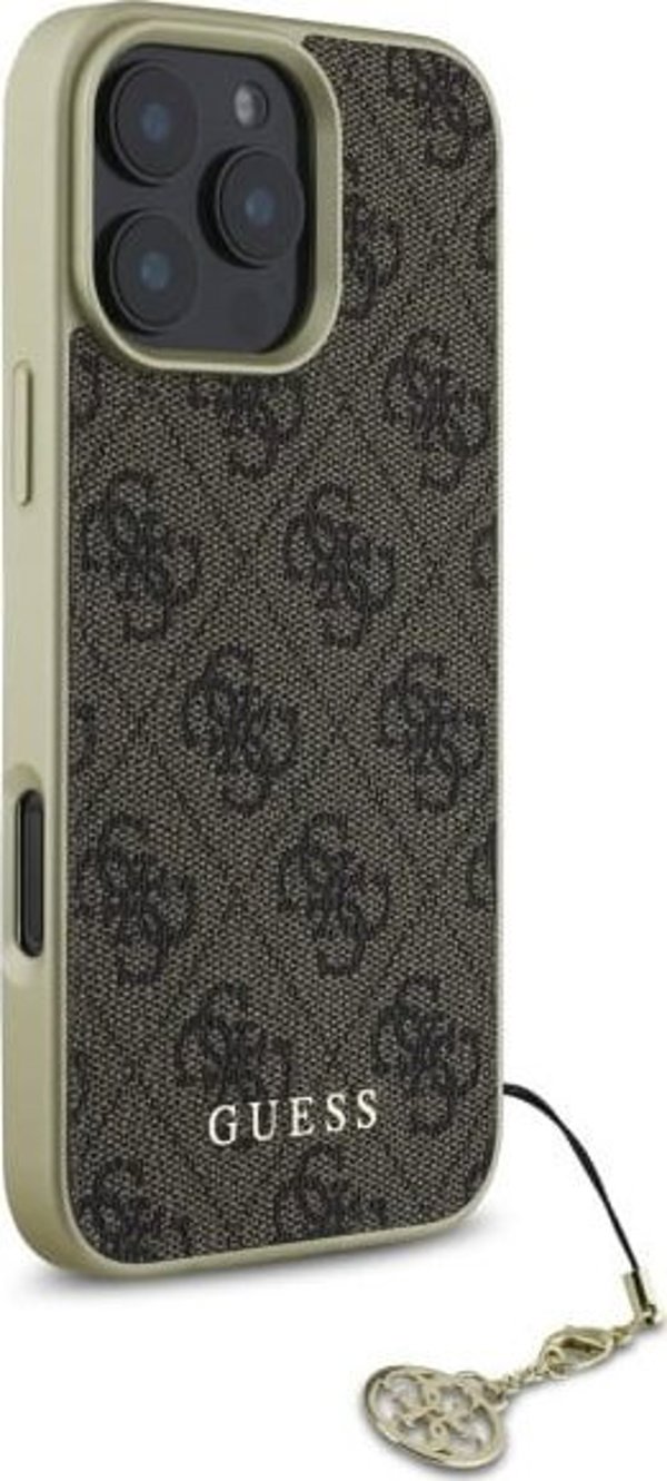 Guess Guess GUHCP16LGF4GBR iPhone 16 Pro 6.3" καφέ σκληρή θήκη 4G Charms Collection