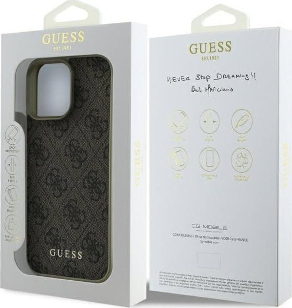 Guess Guess GUHCP16LGF4GBR iPhone 16 Pro 6.3" καφέ σκληρή θήκη 4G Charms Collection