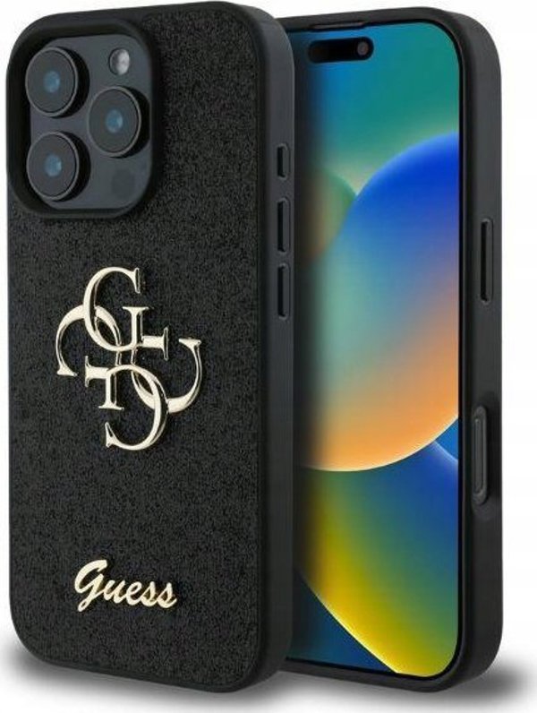 Guess Guess GUHCP16XHG4SGK iPhone 16 Pro Max 6.9" μαύρο/black σκληρή θήκη Fixed Glitter Big 4G