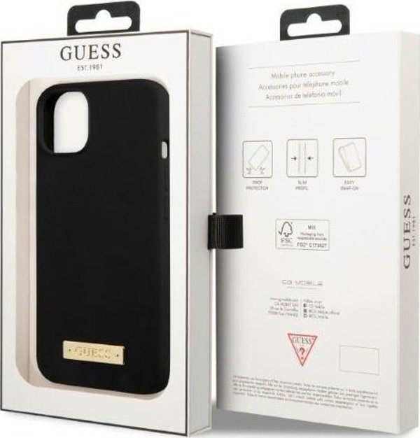 Guess Guess GUHMP13SSPLK iPhone 13 mini 5,4" μαύρη σκληρή θήκη σιλικόνης με λογότυπο MagSafe NoSize