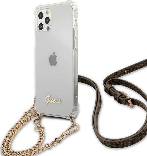 Guess Guess GUHCP12LKC4GSGO iPhone 12 Pro Max 6,7" Διάφανη σκληρή θήκη 4G Χρυσή Αλυσίδα