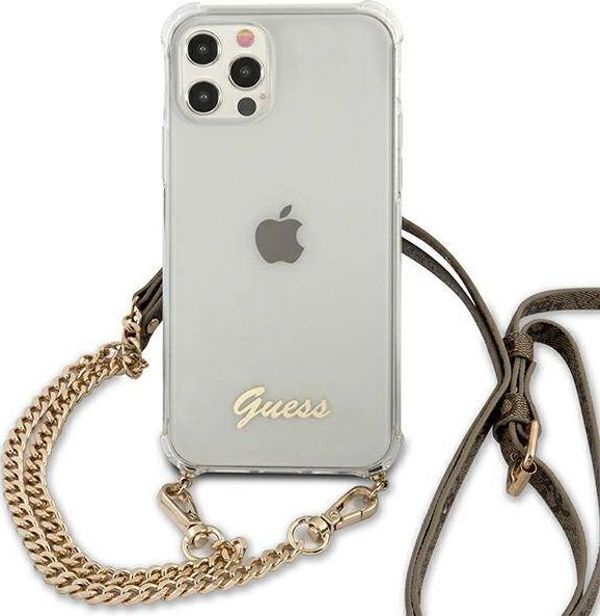 Guess Guess GUHCP12LKC4GSGO iPhone 12 Pro Max 6,7" Διάφανη σκληρή θήκη 4G Χρυσή Αλυσίδα