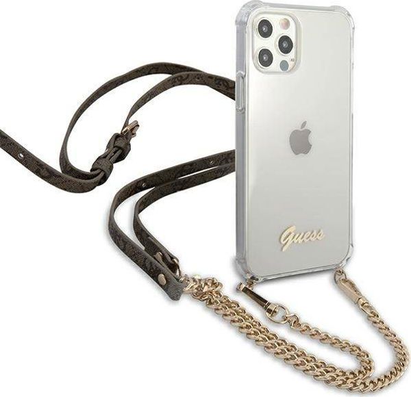 Guess Guess GUHCP12LKC4GSGO iPhone 12 Pro Max 6,7" Διάφανη σκληρή θήκη 4G Χρυσή Αλυσίδα
