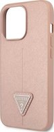 Θήκη Guess για iPhone 14 Pro 6,1" ροζ σκληρή θήκη SaffianoTriangle Logo