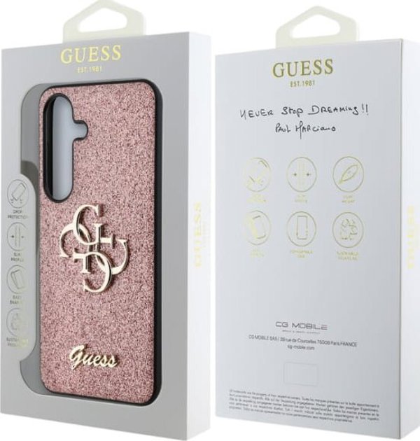 GUESS θήκη για SAMSUNG S25 GUHCS25SHG4SGP (Fixed Glitter Big 4G) ροζ