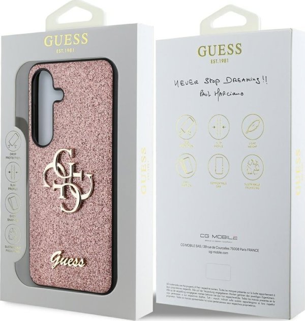 GUESS θήκη για SAMSUNG S25 GUHCS25SHG4SGP (Fixed Glitter Big 4G) ροζ