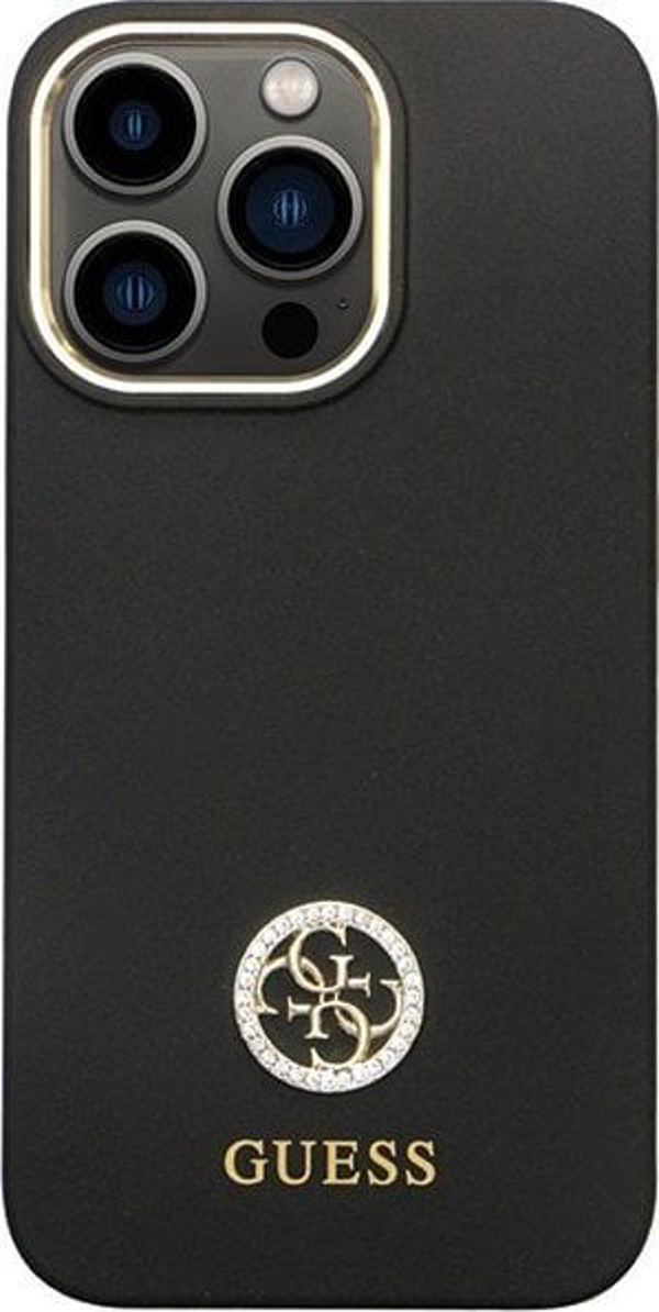 Guess Guess GUHCP13LM4DGPK iPhone 13 Pro / 13 6.1" μαύρη σκληρή θήκη σιλικόνης με λογότυπο Strass 4G