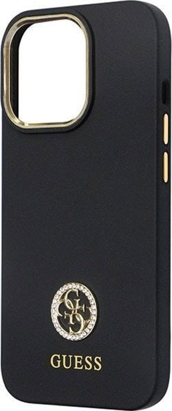 Guess Guess GUHCP13LM4DGPK iPhone 13 Pro / 13 6.1" μαύρη σκληρή θήκη σιλικόνης με λογότυπο Strass 4G