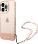 Guess Θήκη Guess GUHCP14LHGCOHP Apple iPhone 14 Pro ροζ/ροζ σκληρή θήκη Διαφανής Μαργαριταρένιος Ιμάντας