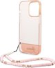 Guess Θήκη Guess GUHCP14LHGCOHP Apple iPhone 14 Pro ροζ/ροζ σκληρή θήκη Διαφανής Μαργαριταρένιος Ιμάντας