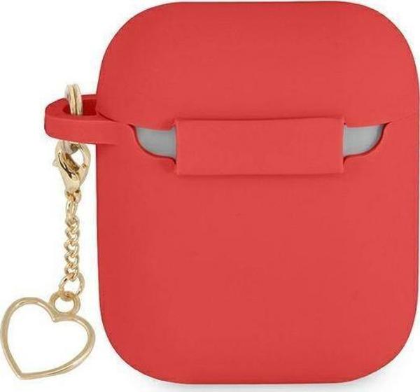 Guess Θήκη προστασίας Silicone Charm Heart Collection για AirPods κόκκινο