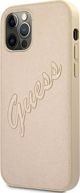 Case IPHONE 12 PRO MAX Guess Hardcase Saffiano Vintage Script (GUHCP12LRSAVSLG) gold