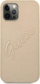 Case IPHONE 12 PRO MAX Guess Hardcase Saffiano Vintage Script (GUHCP12LRSAVSLG) gold