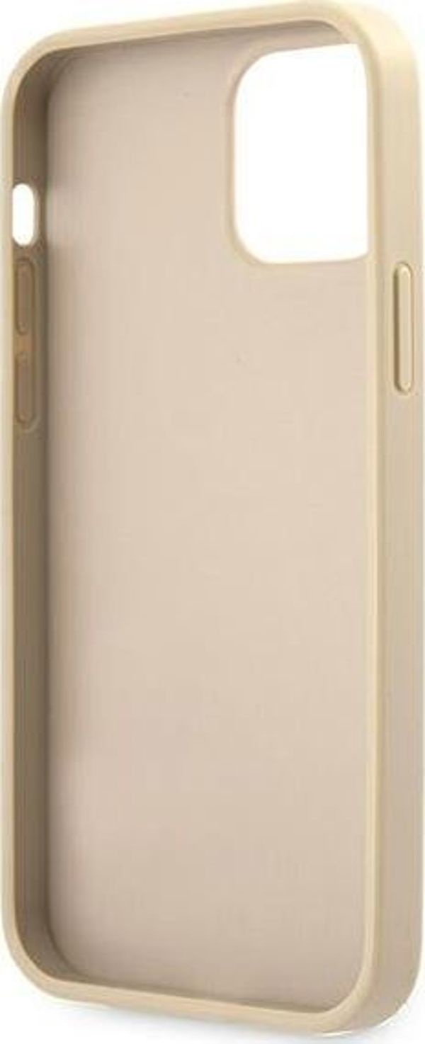 Case IPHONE 12 PRO MAX Guess Hardcase Saffiano Vintage Script (GUHCP12LRSAVSLG) gold