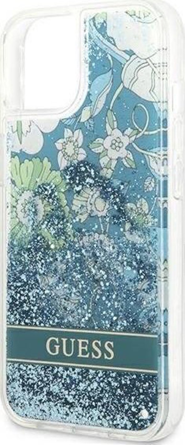 Guess Θήκη Guess GUHCP13MLFLSN Apple iPhone 13 πράσινο σκληρή θήκη Flower Liquid Glitter