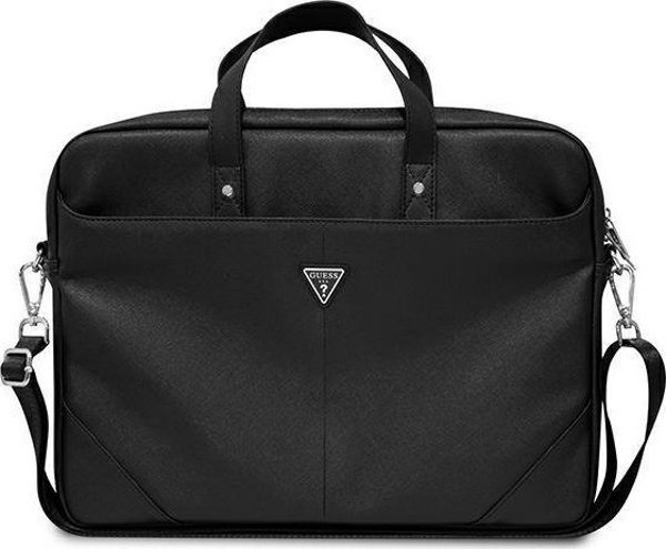 Guess Τσάντα Guess GUCB15PSATLK 16 ίντσες μαύρο/black Saffiano Hot Stamp Triangle Logo