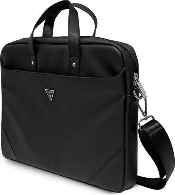 Guess Τσάντα Guess GUCB15PSATLK 16 ίντσες μαύρο/black Saffiano Hot Stamp Triangle Logo
