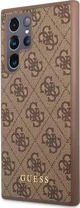Guess case for Samsung Galaxy S23 Ultra GUHCS23LG4GFBR brown hard case 4G Metal Gold Logo 3666339117009
