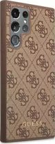 Guess case for Samsung Galaxy S23 Ultra GUHCS23LG4GFBR brown hard case 4G Metal Gold Logo 3666339117009