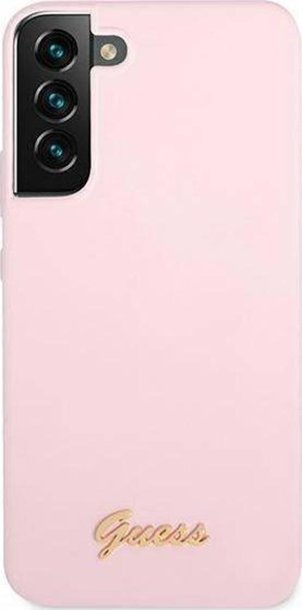 Guess case for Samsung Galaxy S22 Plus GUHCS22MLSLMGLA lavender hardcase Silicone Script Metal Logo 3666339042516