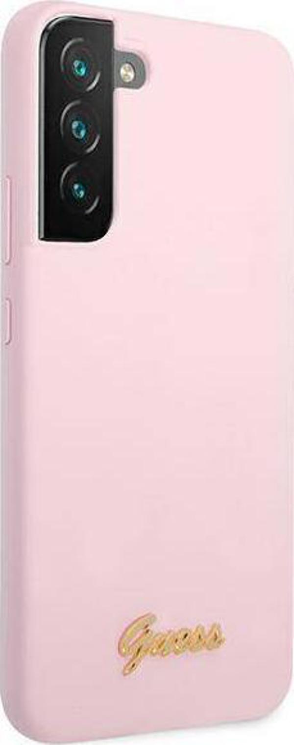 Guess case for Samsung Galaxy S22 Plus GUHCS22MLSLMGLA lavender hardcase Silicone Script Metal Logo 3666339042516