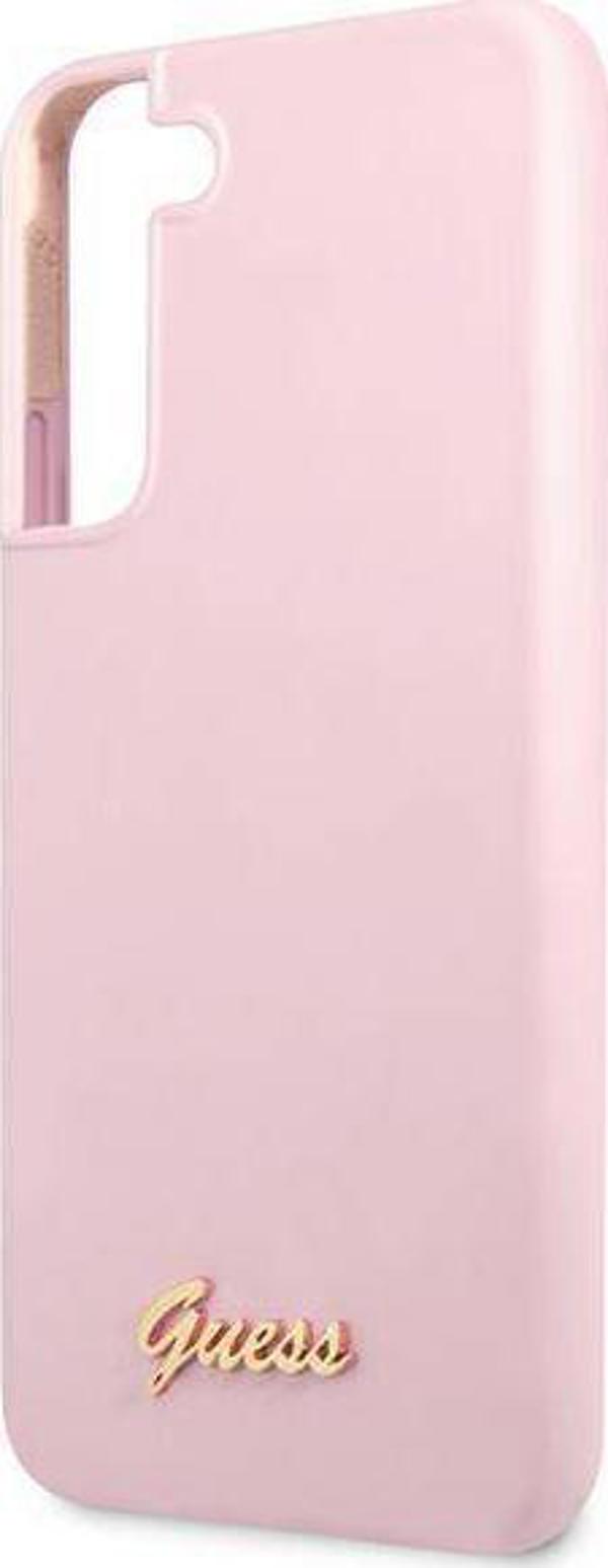 Guess case for Samsung Galaxy S22 Plus GUHCS22MLSLMGLA lavender hardcase Silicone Script Metal Logo 3666339042516