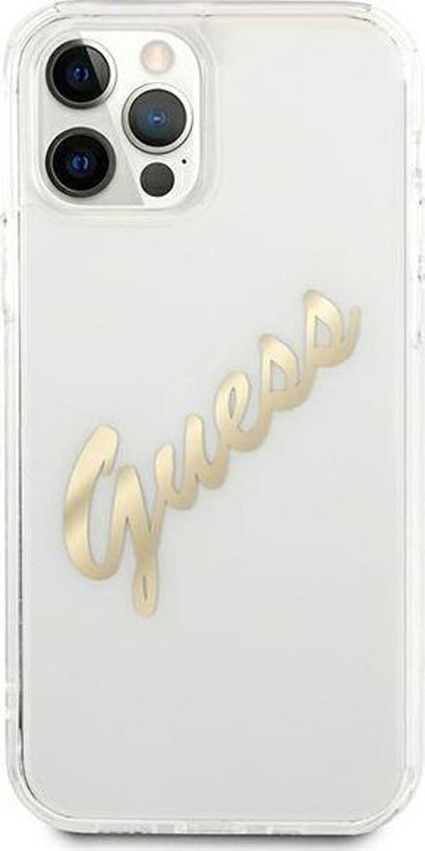 Guess Guess GUHCP12LKTRSVGO iPhone 12 Pro Max 6,7" Διάφανη σκληρή θήκη Vintage Script Χρυσό