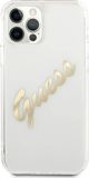 Guess Guess GUHCP12LKTRSVGO iPhone 12 Pro Max 6,7" Διάφανη σκληρή θήκη Vintage Script Χρυσό