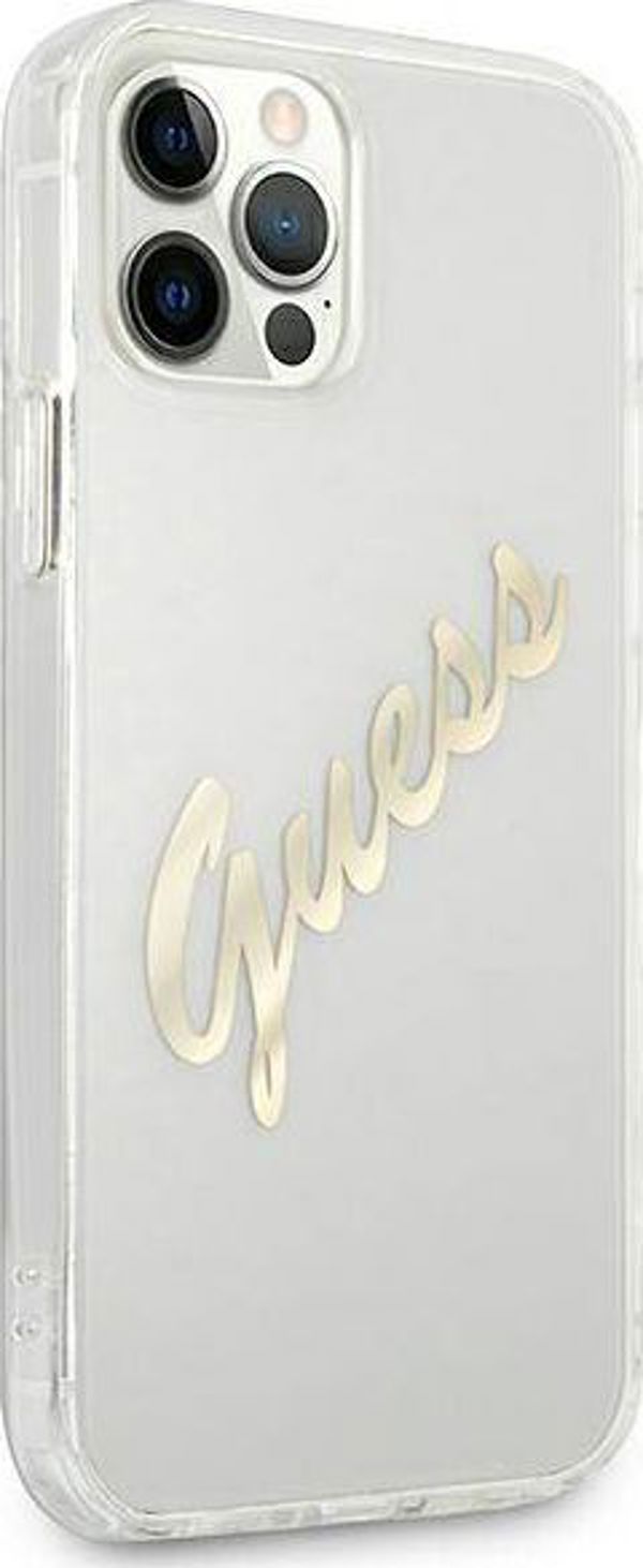 Guess Guess GUHCP12LKTRSVGO iPhone 12 Pro Max 6,7" Διάφανη σκληρή θήκη Vintage Script Χρυσό