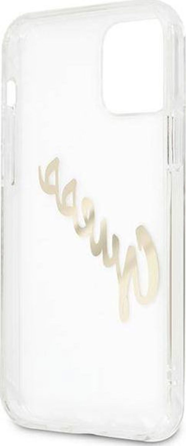 Guess Guess GUHCP12LKTRSVGO iPhone 12 Pro Max 6,7" Διάφανη σκληρή θήκη Vintage Script Χρυσό