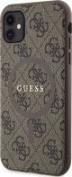 Guess Guess GUHMN61G4GFRW iPhone 11 6.1" / Xr καφέ σκληρή θήκη 4G Collection Leather Metal Logo MagSafe