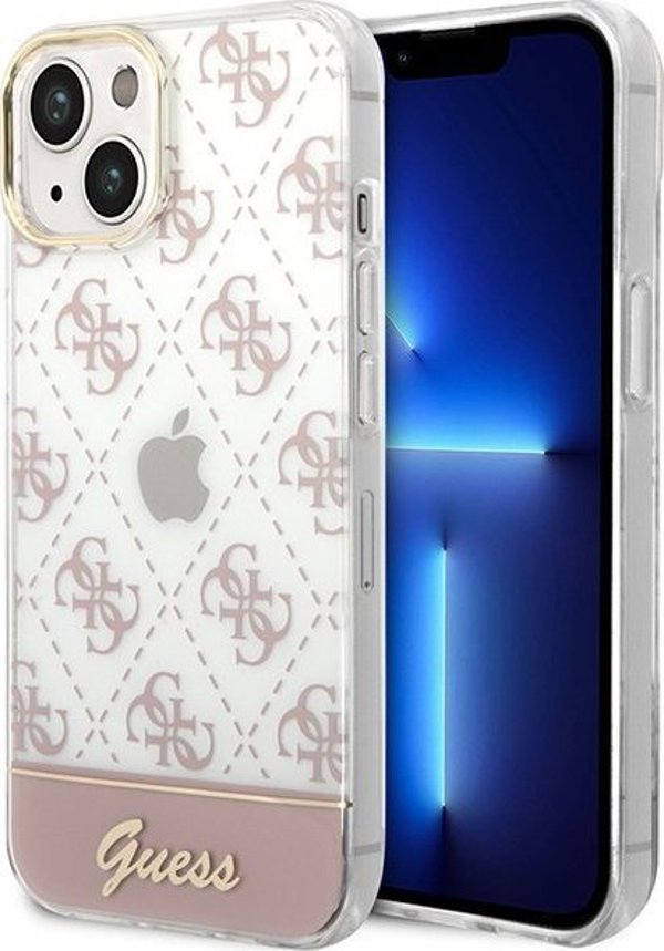 Guess Θήκη Guess GUHCP14MHG4MHP Apple iPhone 14 Plus ροζ σκληρή θήκη 4G Pattern Script