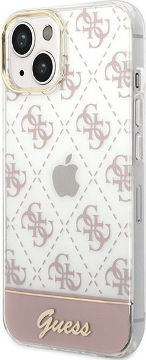 Guess Θήκη Guess GUHCP14MHG4MHP Apple iPhone 14 Plus ροζ σκληρή θήκη 4G Pattern Script
